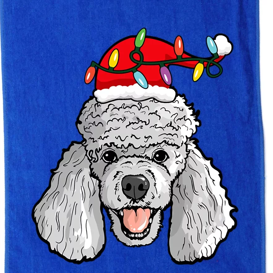 Santa Poodle Light Christmas Gift Platinum Collection Golf Towel