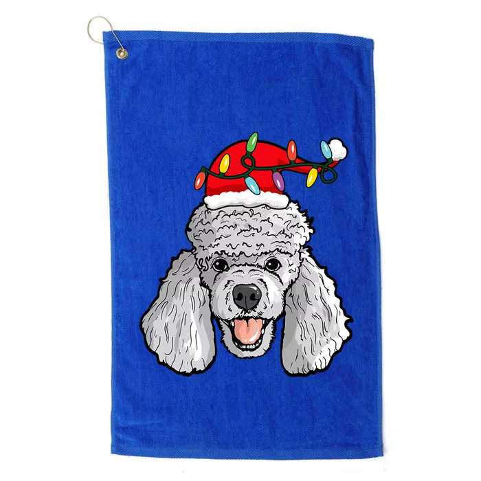 Santa Poodle Light Christmas Gift Platinum Collection Golf Towel