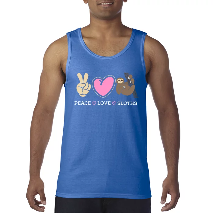 Sloth Peace Love Sloth Lover Gift Great Gift Tank Top