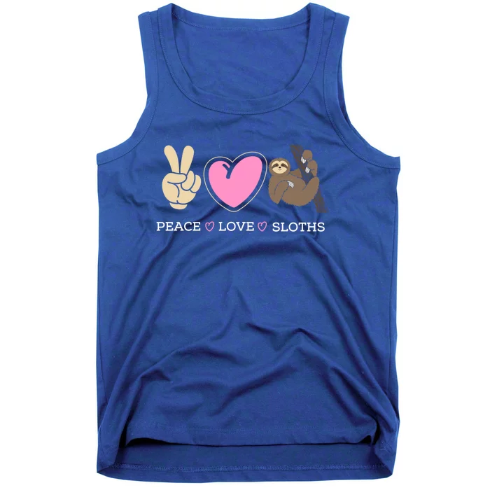 Sloth Peace Love Sloth Lover Gift Great Gift Tank Top