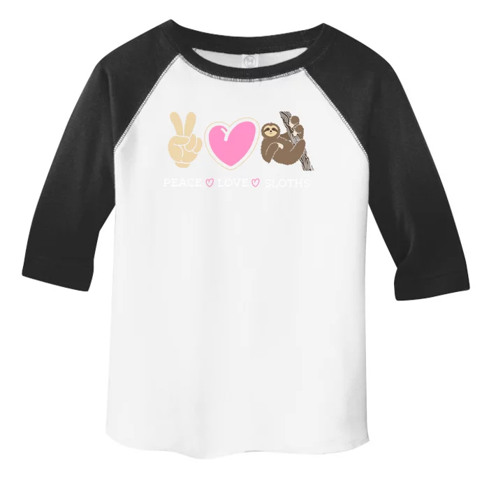 Sloth Peace Love Sloth Lover Gift Great Gift Toddler Fine Jersey T-Shirt