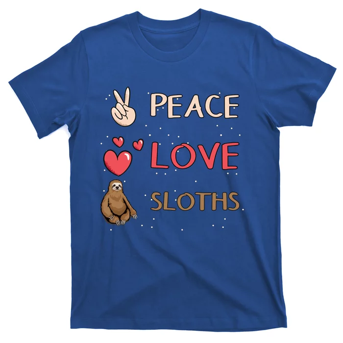 Sloth Peace Love Sloths Cool Gift T-Shirt