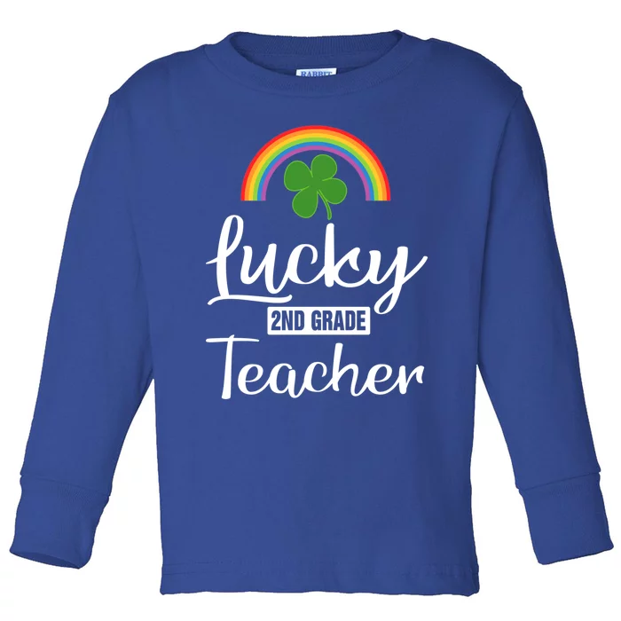 St Patricks Lucky 2nd Grade Teacher Funny Lucky Teacher Gift Toddler Long Sleeve Shirt