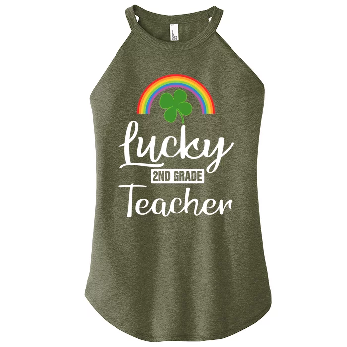 St Patricks Lucky 2nd Grade Teacher Funny Lucky Teacher Gift Women’s Perfect Tri Rocker Tank