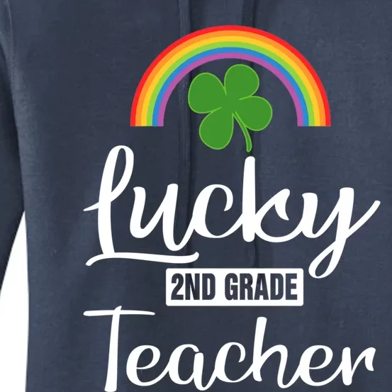 St Patricks Lucky 2nd Grade Teacher Funny Lucky Teacher Gift Women's Pullover Hoodie