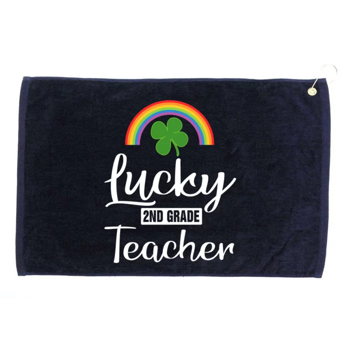 St Patricks Lucky 2nd Grade Teacher Funny Lucky Teacher Gift Grommeted Golf Towel