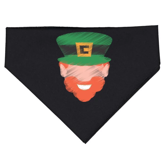 St Patrick Leprechaun Head USA-Made Doggie Bandana