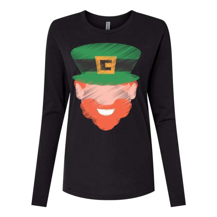 St Patrick Leprechaun Head Womens Cotton Relaxed Long Sleeve T-Shirt