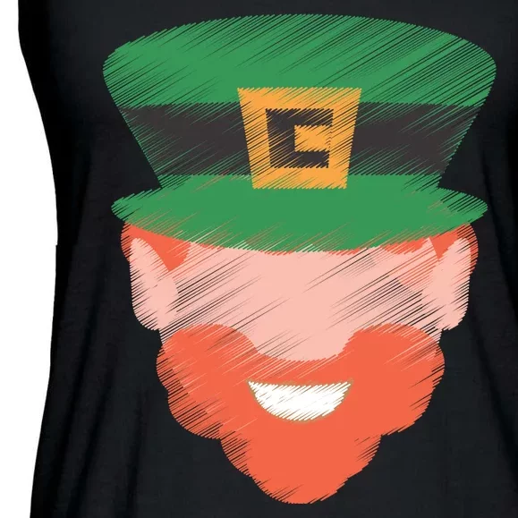 St Patrick Leprechaun Head Ladies Essential Flowy Tank