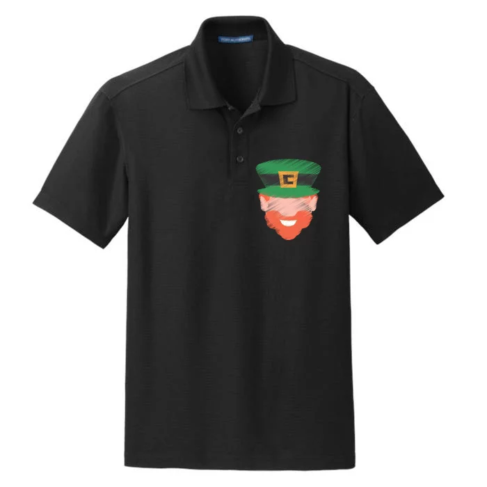 St Patrick Leprechaun Head Dry Zone Grid Performance Polo