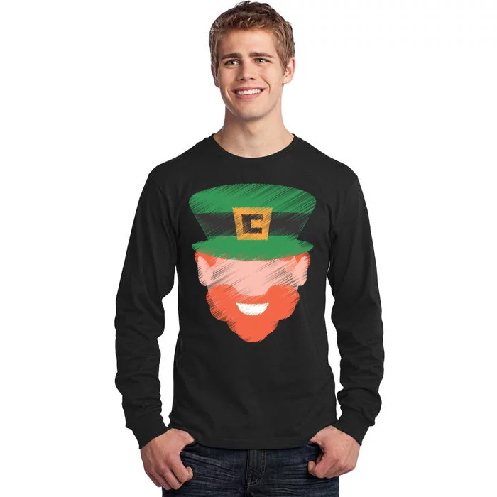 St Patrick Leprechaun Head Tall Long Sleeve T-Shirt