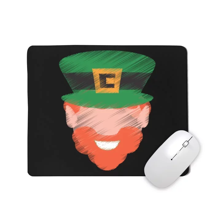 St Patrick Leprechaun Head Mousepad