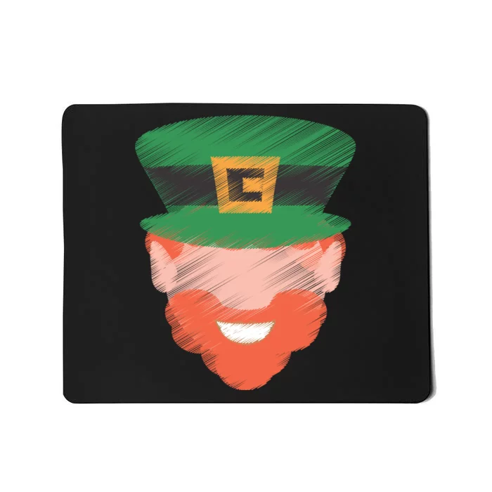 St Patrick Leprechaun Head Mousepad