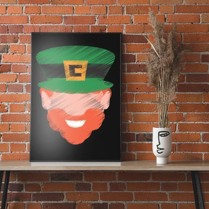 St Patrick Leprechaun Head Poster