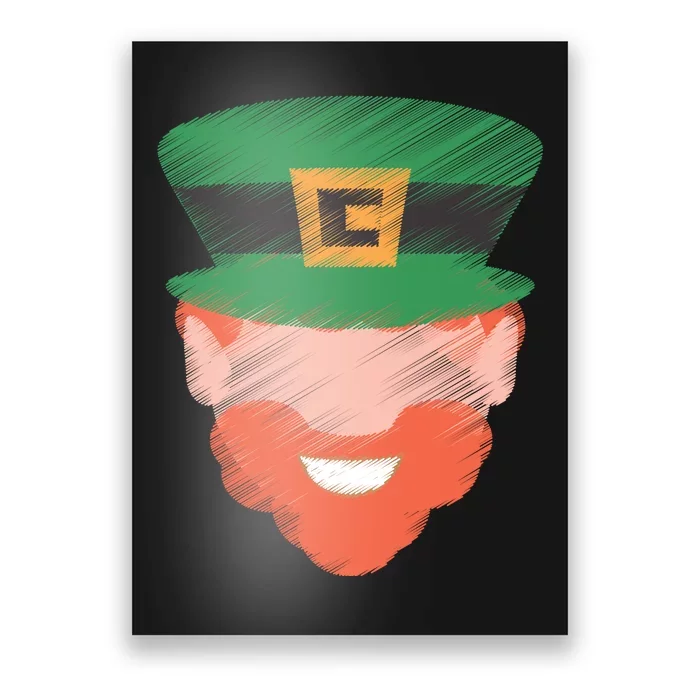 St Patrick Leprechaun Head Poster