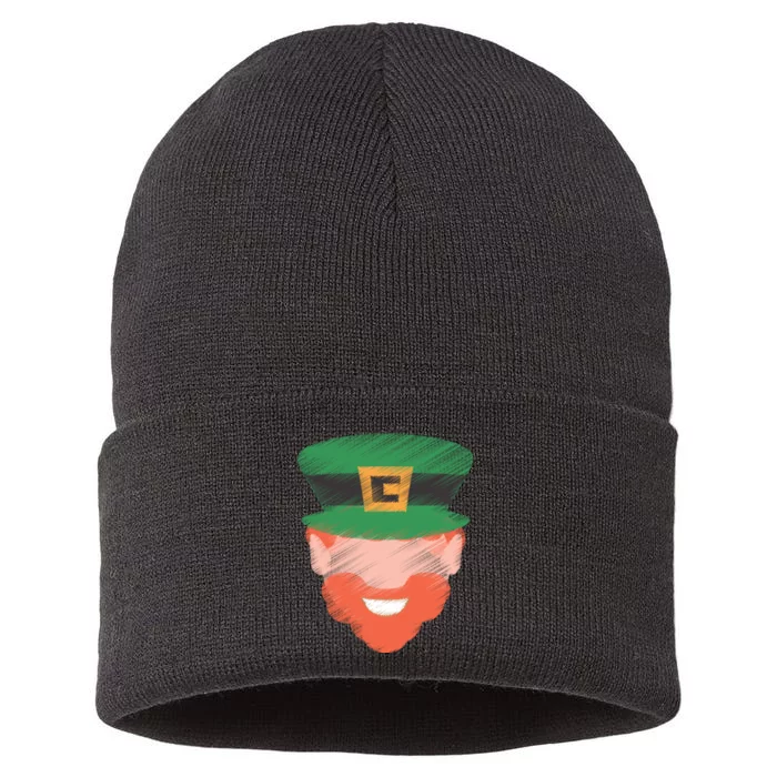 St Patrick Leprechaun Head Sustainable Knit Beanie