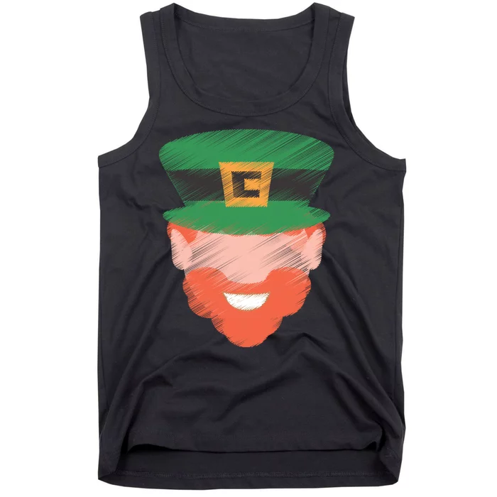 St Patrick Leprechaun Head Tank Top