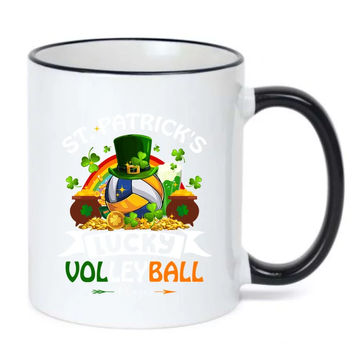 St Patrick's Lucky Volleyball Player Shamrock Glass Of Beer Gift Black Color Changing Mug