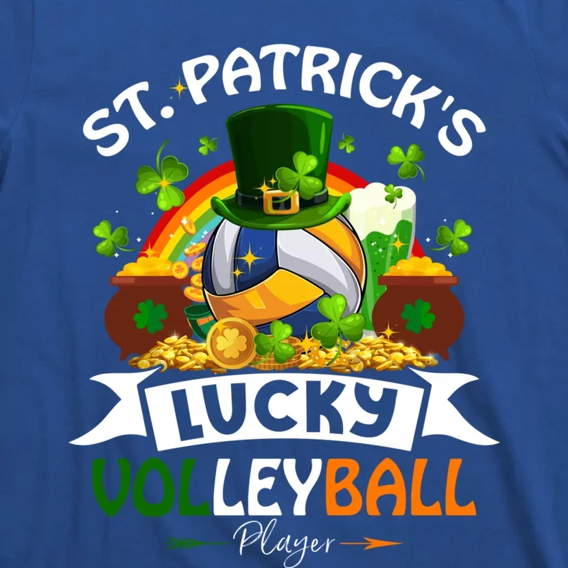 St Patrick's Lucky Volleyball Player Shamrock Glass Of Beer Gift T-Shirt