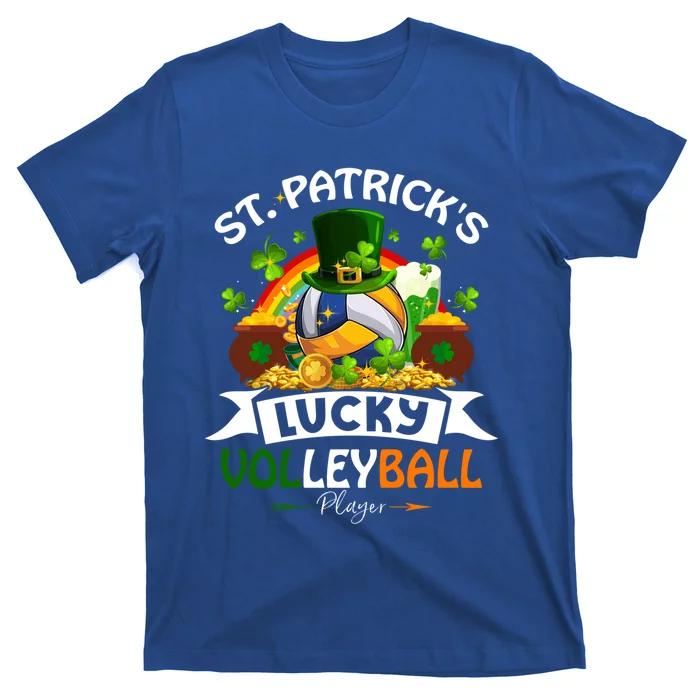 St Patrick's Lucky Volleyball Player Shamrock Glass Of Beer Gift T-Shirt