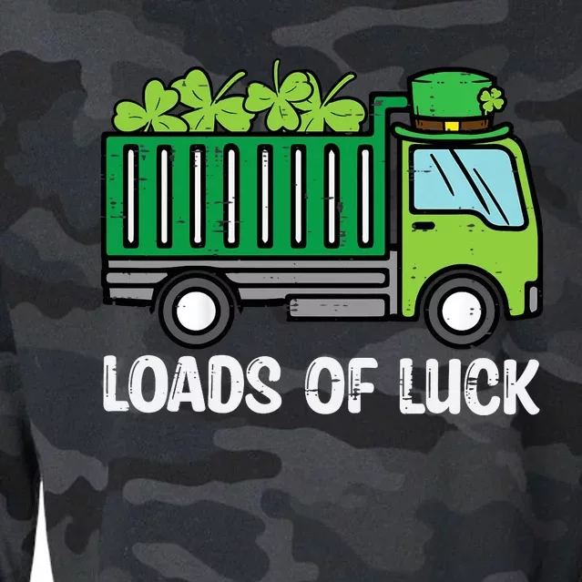 St Patricks Loads Of Luck Dump Truck Paddys Day Boy Cropped Pullover Crew