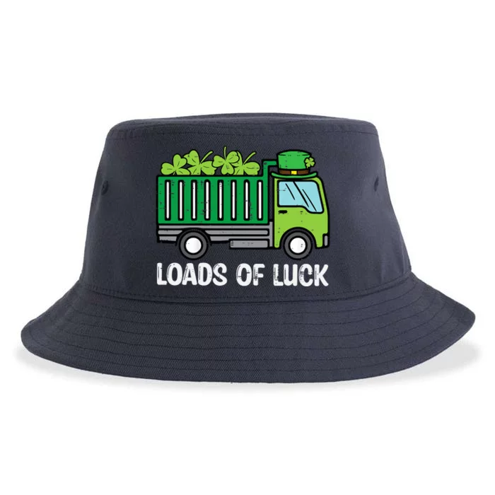 St Patricks Loads Of Luck Dump Truck Paddys Day Boy Sustainable Bucket Hat