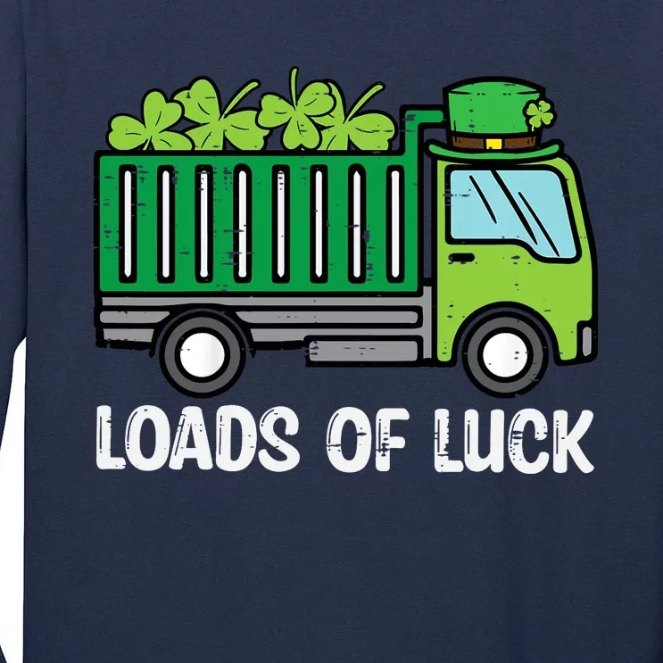 St Patricks Loads Of Luck Dump Truck Paddys Day Boy Tall Long Sleeve T-Shirt