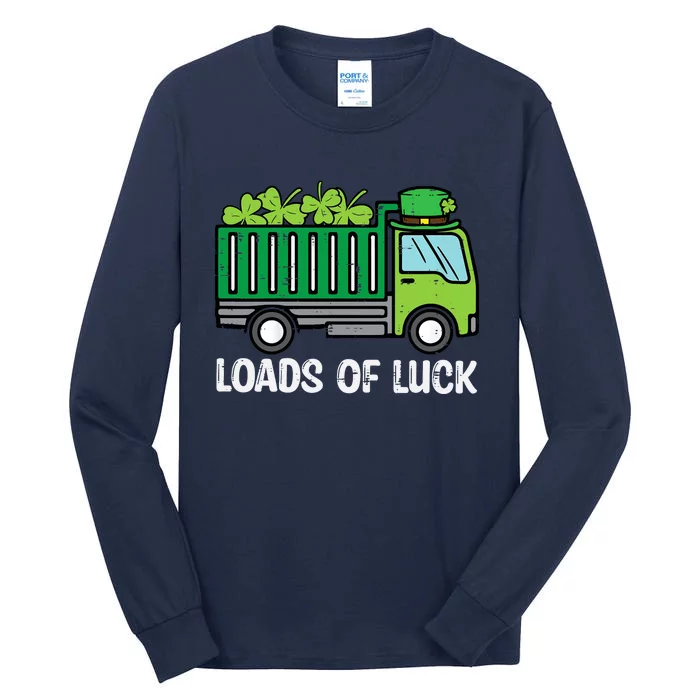 St Patricks Loads Of Luck Dump Truck Paddys Day Boy Tall Long Sleeve T-Shirt