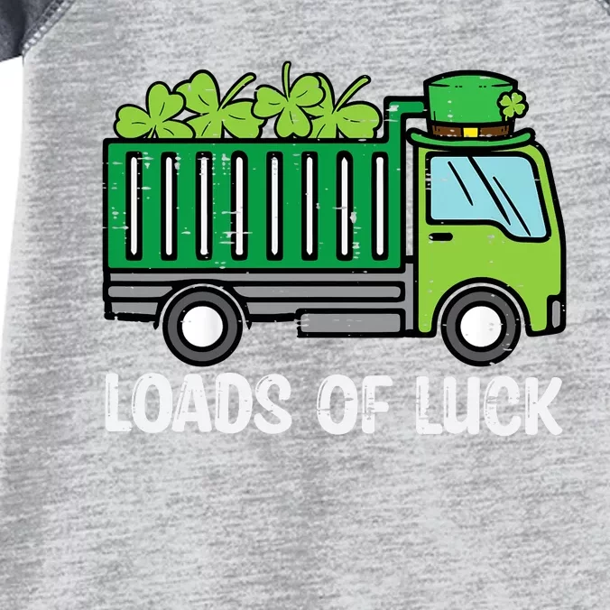 St Patricks Loads Of Luck Dump Truck Paddys Day Boy Infant Baby Jersey Bodysuit