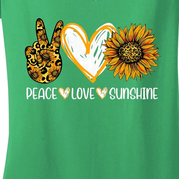 Sunflower Peace Love Sunshine Sunflower Lover For  Wo Women's V-Neck T-Shirt