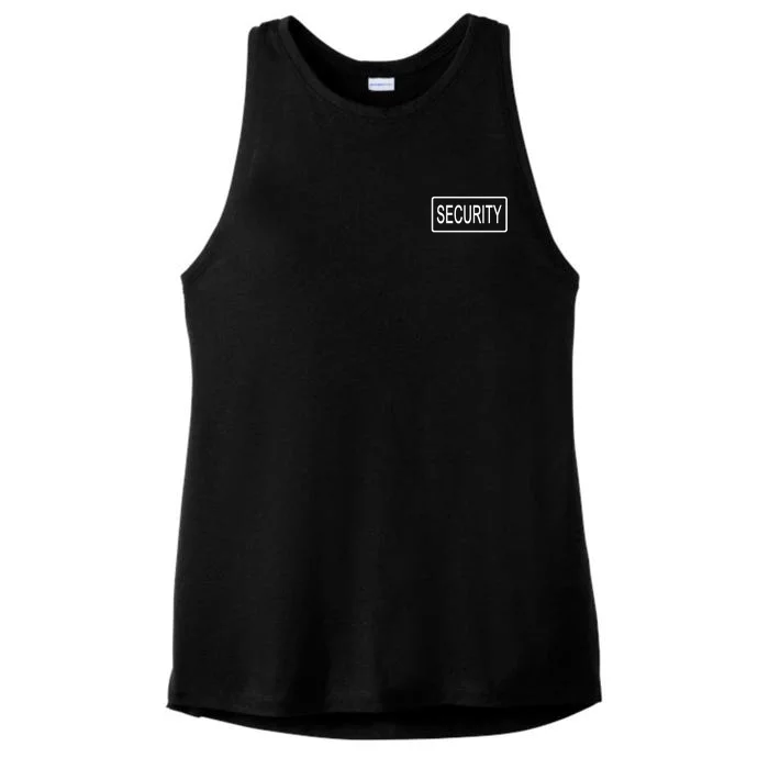 Security Pocket Logo Back And Front Ladies Tri-Blend Wicking Tank