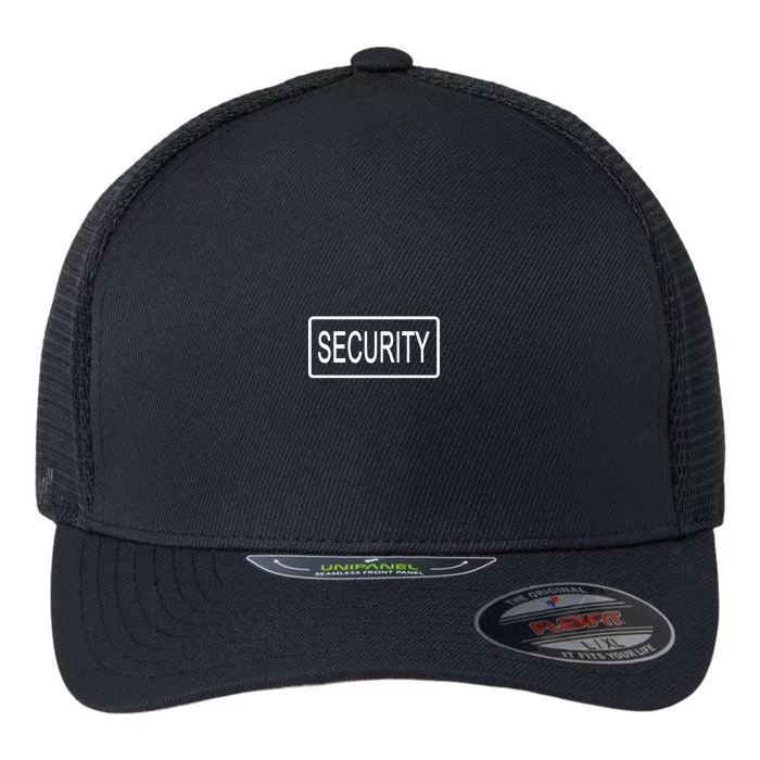 Security Pocket Logo Back And Front Flexfit Unipanel Trucker Cap