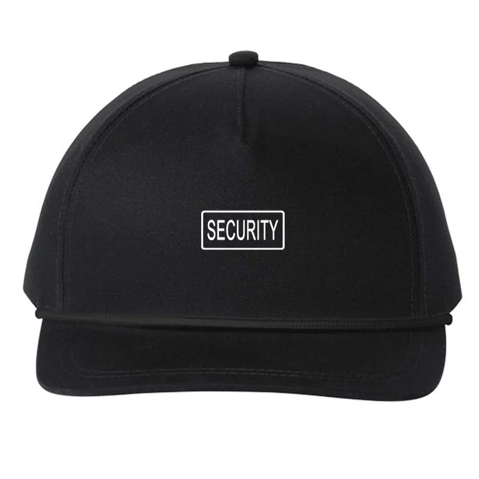 Security Pocket Logo Back And Front Snapback Five-Panel Rope Hat