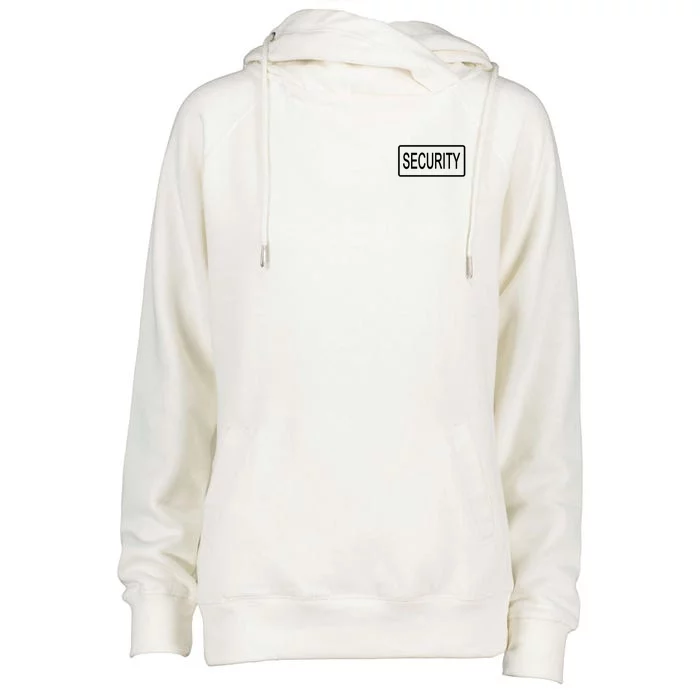 Security Pocket Logo Back And Front Womens Funnel Neck Pullover Hood