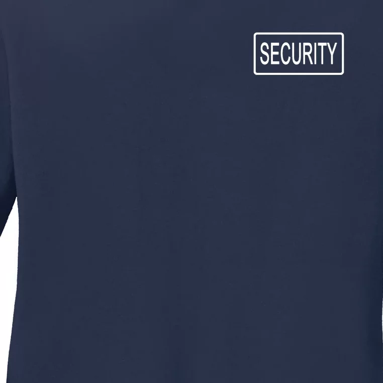 Security Pocket Logo Back And Front Ladies Long Sleeve Shirt