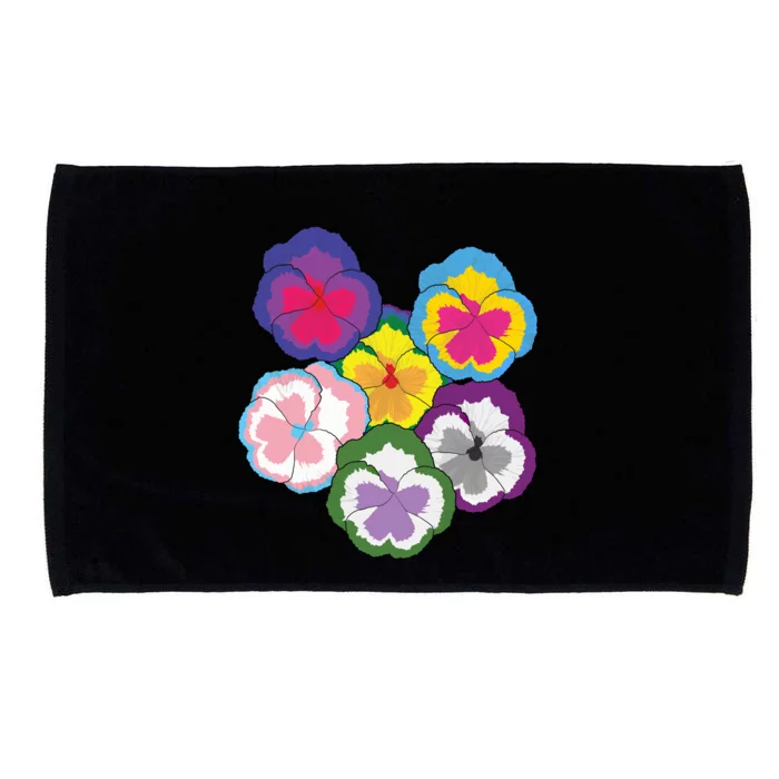 Sexual Pansies Lgbt Pride Pansy Flowers Equality Rainbow Gift Microfiber Hand Towel