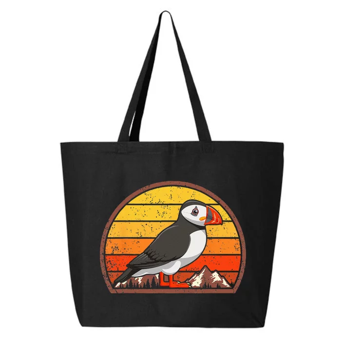 Sunset Puffin Lover Gift Vintage Retro Puffin 25L Jumbo Tote