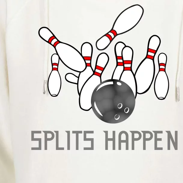 Splits Happen Bowling Womens Funnel Neck Pullover Hood