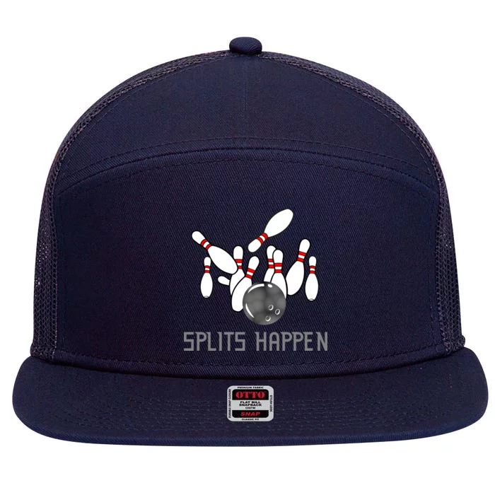 Splits Happen Bowling 7 Panel Mesh Trucker Snapback Hat