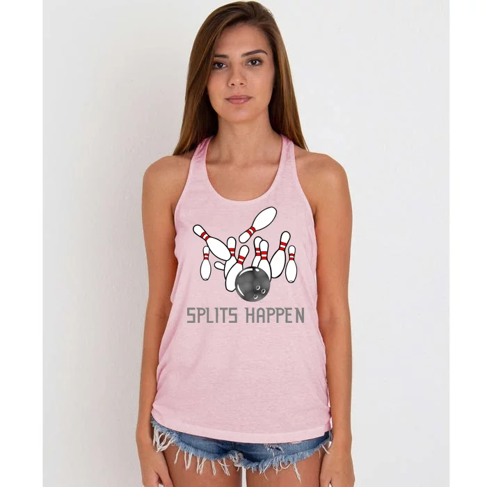 Splits Happen Bowling Women's Knotted Racerback Tank