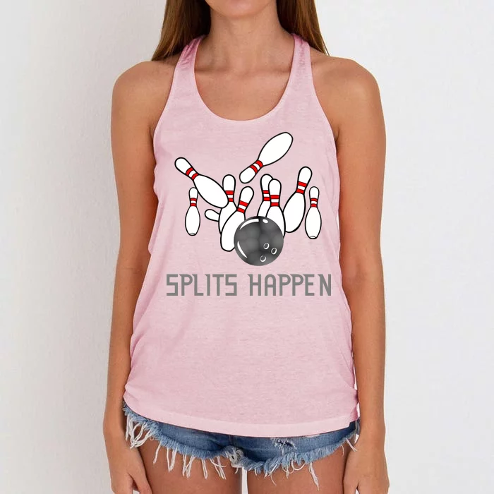 Splits Happen Bowling Women's Knotted Racerback Tank