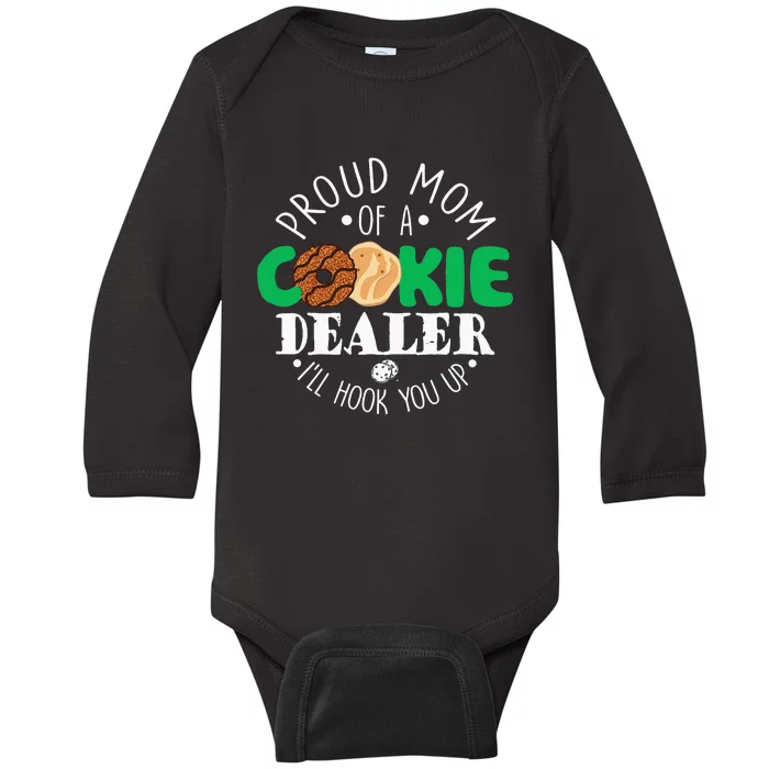 Scout Proud Mom Of A Cookie Dealer  Troop Leader Baby Long Sleeve Bodysuit