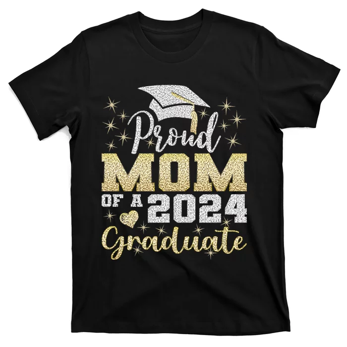 Super Proud Mom Of 2024 Graduate Awesome Family College T-Shirt