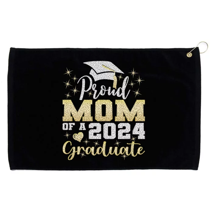 Super Proud Mom Of 2024 Graduate Awesome Family College Grommeted Golf Towel