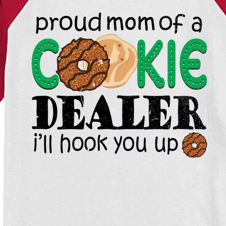 Scout Proud Mom Of A Cookie Dealer Troop Leader Kids Colorblock Raglan Jersey