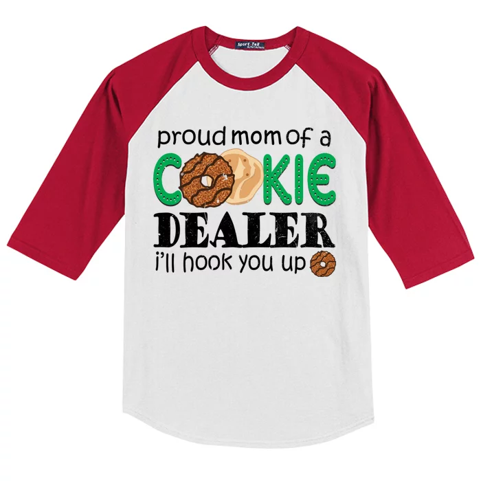 Scout Proud Mom Of A Cookie Dealer Troop Leader Kids Colorblock Raglan Jersey