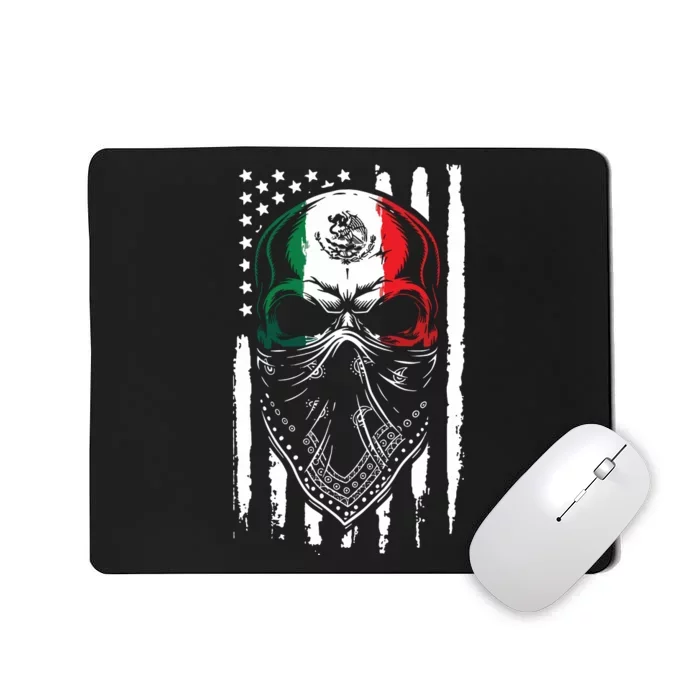 Skull Patriotic Mexican American Aztec Day Of The Dead Mousepad