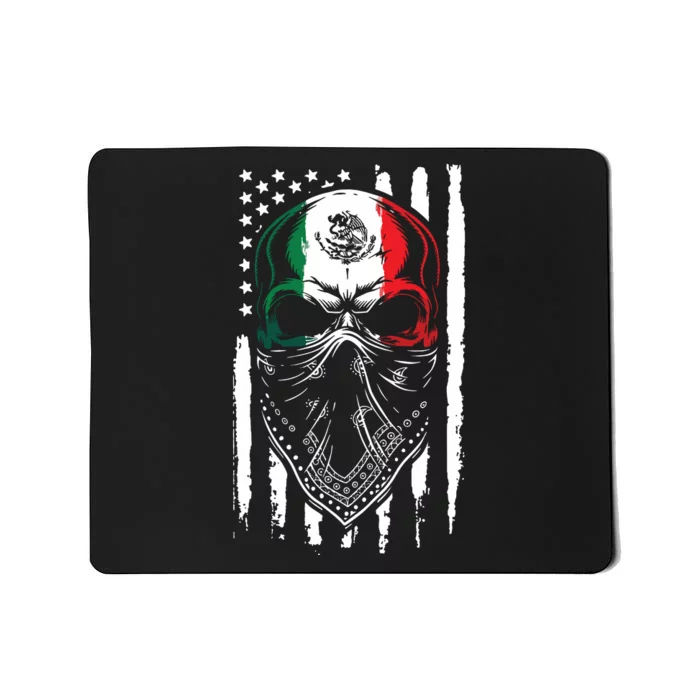 Skull Patriotic Mexican American Aztec Day Of The Dead Mousepad