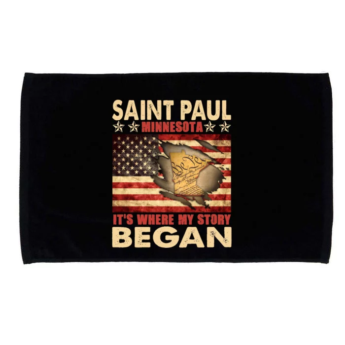 Saint Paul Minnesota Usa Flag 4th Of July Gift Microfiber Hand Towel