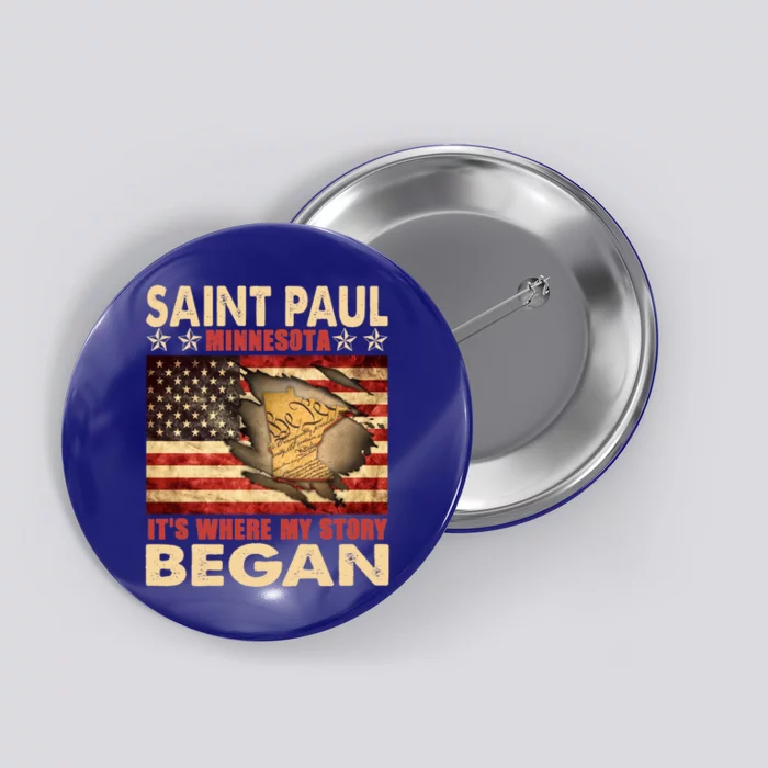 Saint Paul Minnesota Usa Flag 4th Of July Gift Button